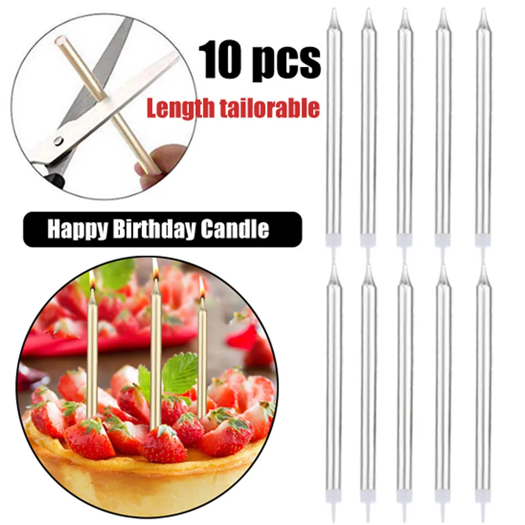 10 шт. металлические свечи для дня рождения держатель торта Декор вечерние