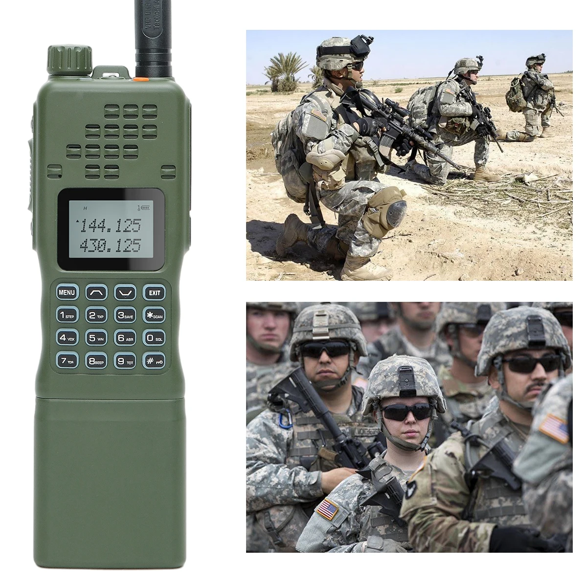 Портативная тактическая портативная рация Baofeng VHF/UHF Ham Radio 15 Вт с аккумулятором 12000