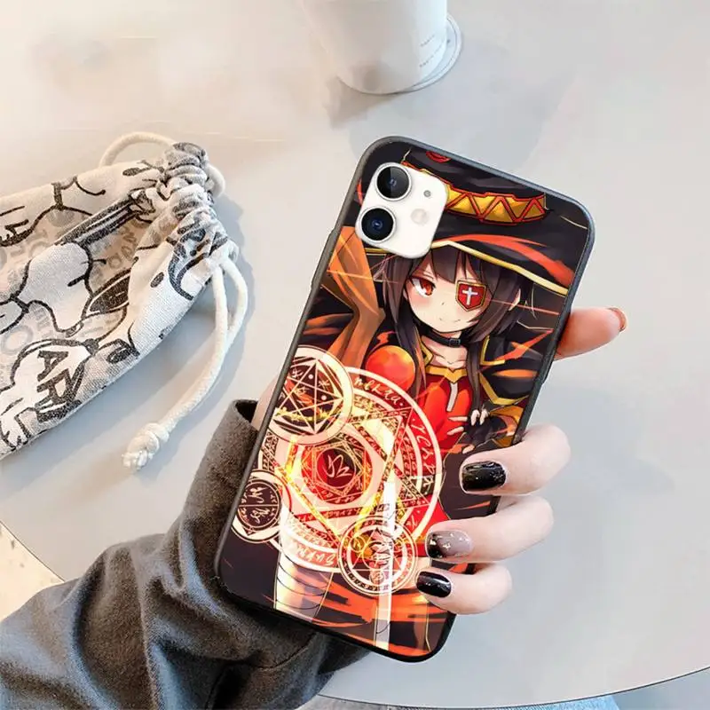 

Konosuba Megumin Phone Case for iPhone 11 12 mini pro XS MAX 8 7 6 6S Plus X 5S SE 2020 XR