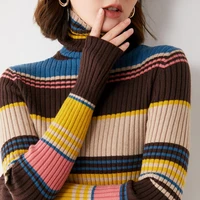 2021 new womens cashmere pullover color vertical stripes cashmere sweater women fashion women sweater