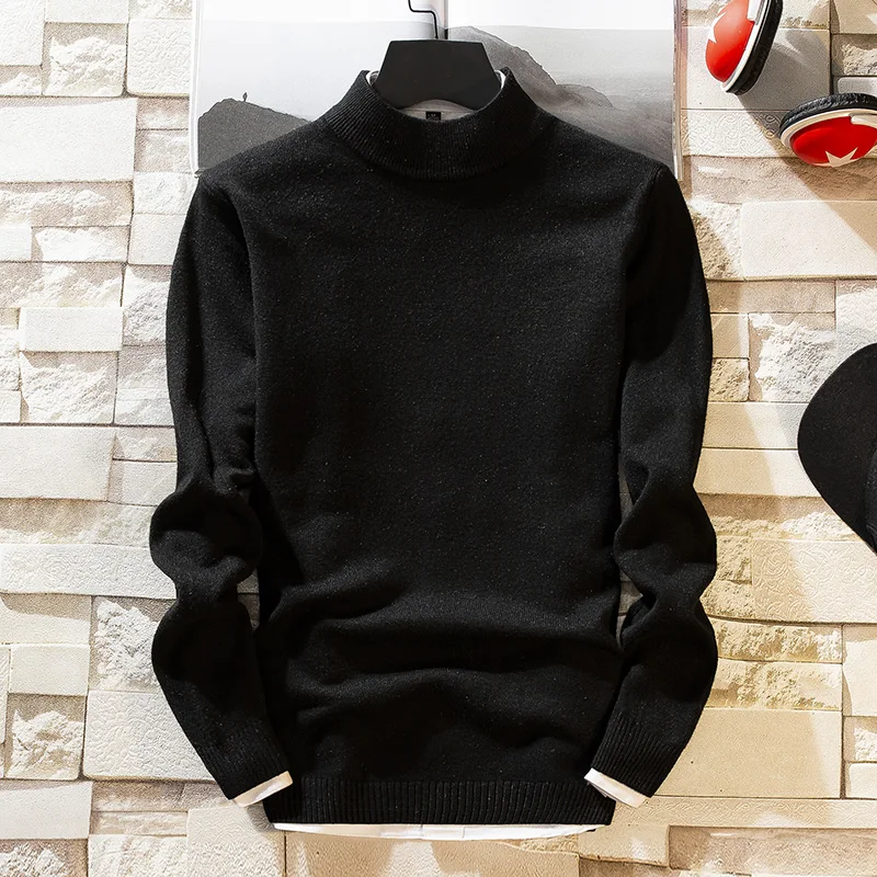 4XL, Осень-зима, мягкий теплый кашемировый свитер, Мужская водолазка, мужские свитера, облегающий пуловер, Мужская классическая вязаная одежда