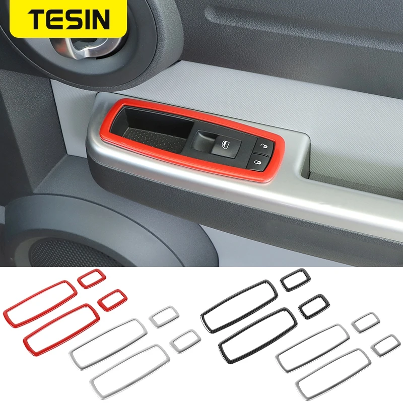 

TESIN Interior Door Panel Window Button Trim Bezel Garnish Cover Sticker For Jeep Liberty For Dodge Nitro 2007-2012 Accessories