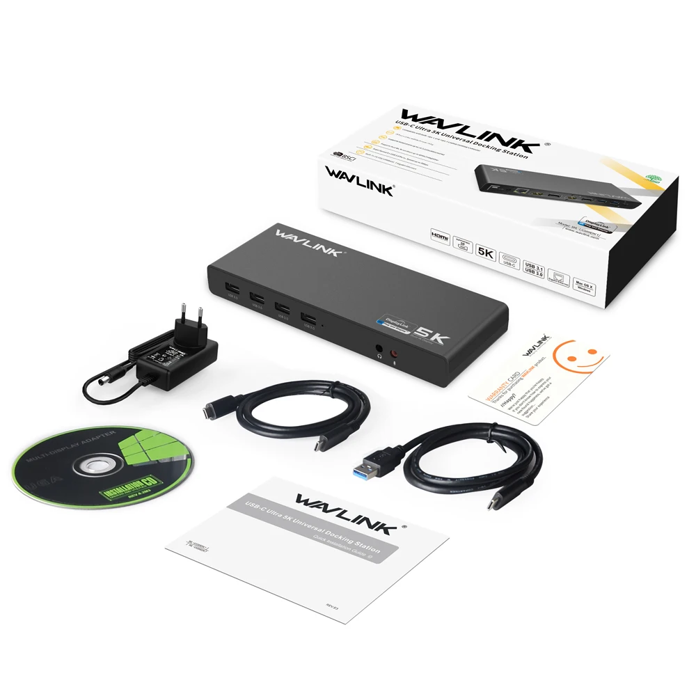 Wavlink USB 3 0 Универсальная док станция C Hub 5K Dual 4K HDMI совместимый DP несколько дисплеев