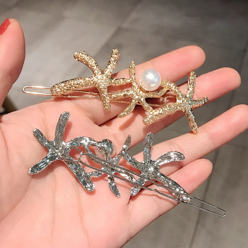 Заколка для волос с жемчужинами и морскими звездами 2019| |