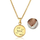 Любовь мамы, ожерелье золотого цвета медальон, маленький изящный диск, кулон из нержавеющей стали, монета, шарм, подарок на день матери, ювелирные изделия LKP665