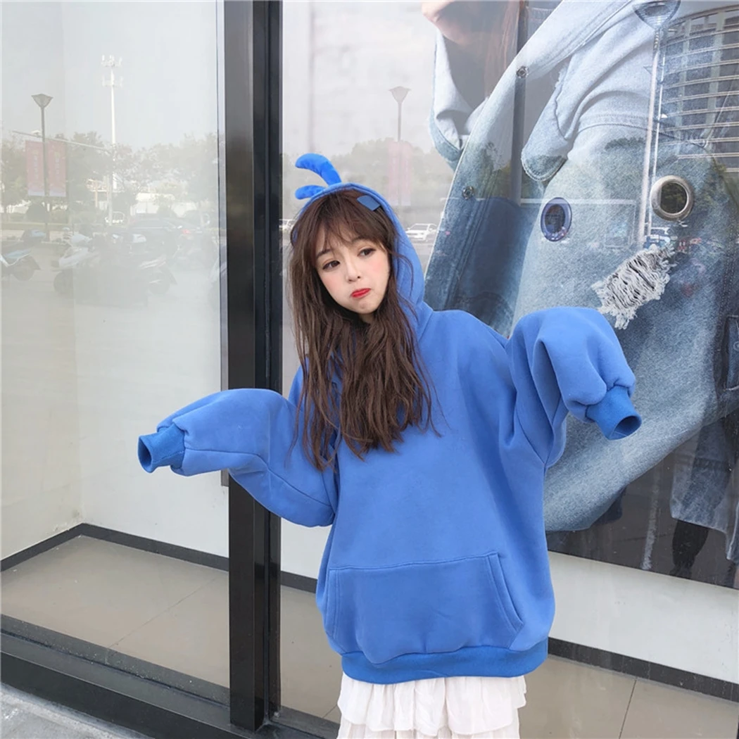 Милая желтая утка толстовки с капюшоном 2019 Новый аккуратный студенческий