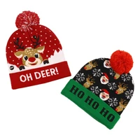 spot christmas hat flash cap knit warm winter hat led childrens lamp cap festival gift woolen hat
