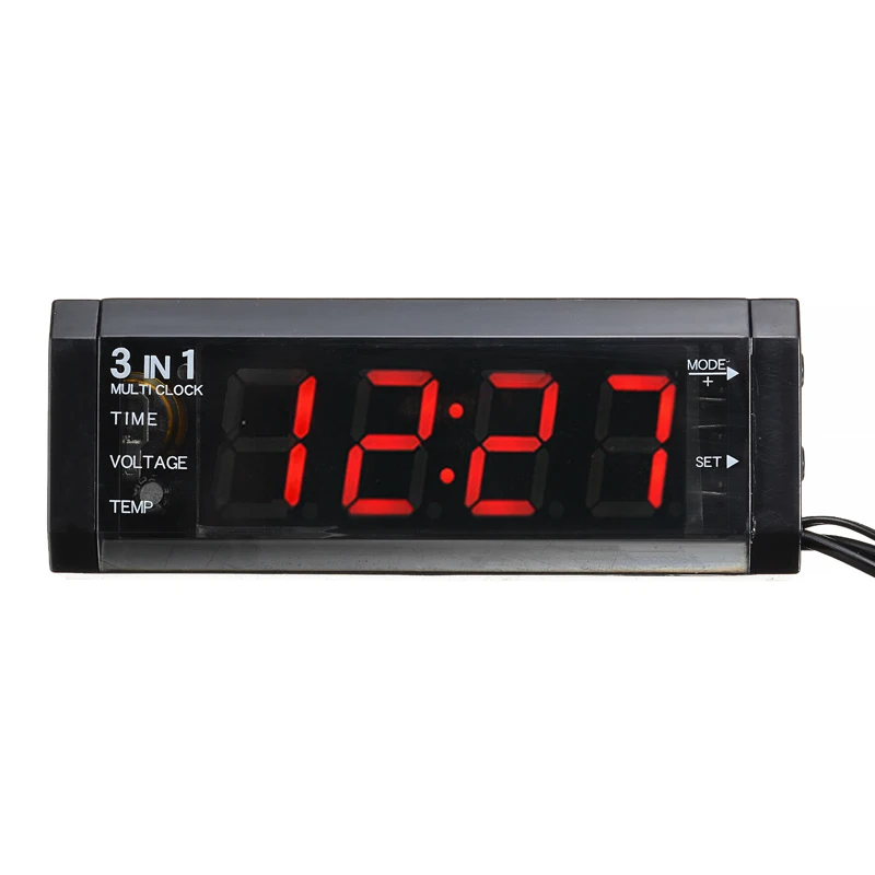 3 in 1 Digital LCD Display Clock Car Auto Thermometer Voltmeter Module DC 12V Portable Measurement Analysis Instruments | Инструменты