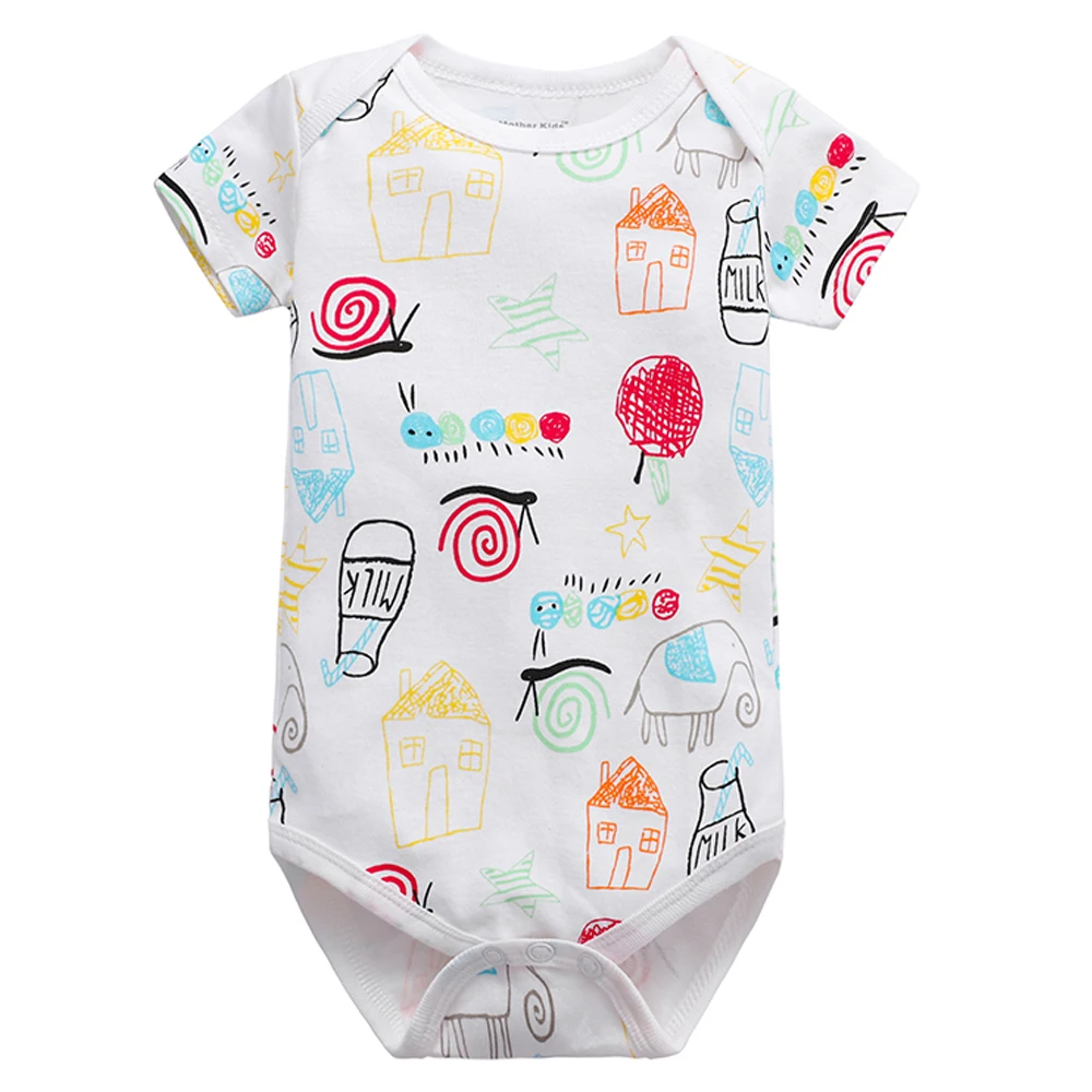 Хлопковый комбинезон для новорожденных с коротким рукавом на Возраст 3-24 месяца |