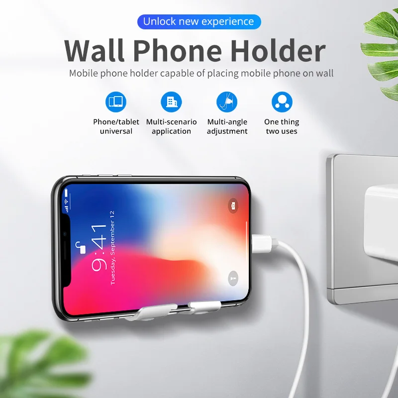 

Universal Metal /Plastic Mobile Phone Holder Stand Wall Charging Bracket For Bathroom Toilet For IPhone Ipad Samsung Huawei