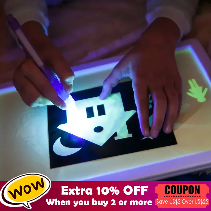 A3 большая светящаяся доска для рисования детская игрушка планшет рисуется в