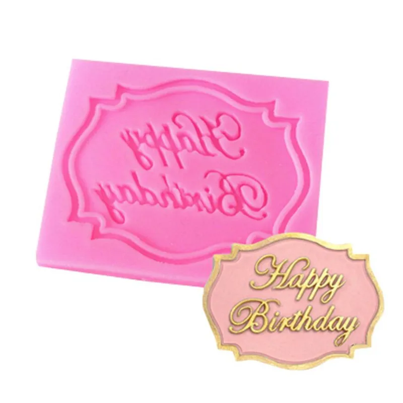 

Happy Birthday Letter form silicone mold chocolate fondant cake decoration Tools cupcake mould