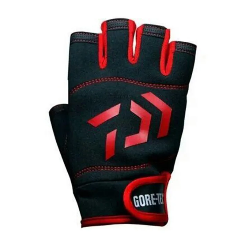 DAIWA рыболовные перчатки на открытом воздухе Нескользящие рыболовные перчатки для езды на велосипеде защитные перчатки три и пять пальцев срезанные спортивные перчатки на половину пальца