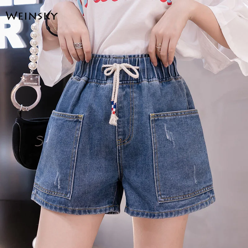 

New Women Fashion Denim Shorts Plus Size Summer Casual Style Stretch Jeans