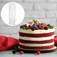 practical 2pcs excellent baking pastry cake jagged smooth edged scraper acrylic fondant spatulas burr free for kitchen