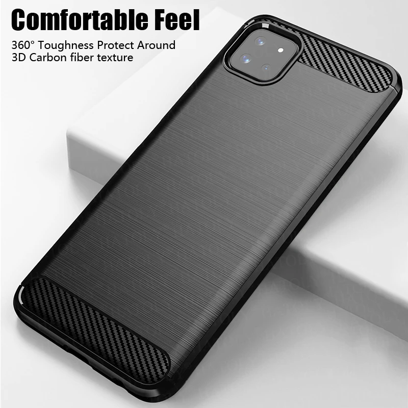 

For Samsung Galaxy A22 5G Case Shockproof Bumper Carbon Fiber Soft Silicone TPU Slim Phone Cover For Samsung Galaxy A22 5G Case
