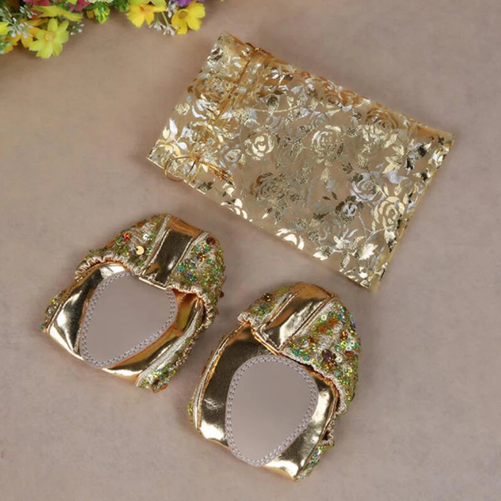 Женские балетки из искусственной кожи Тапочки для живота Обувь бальных танцев с