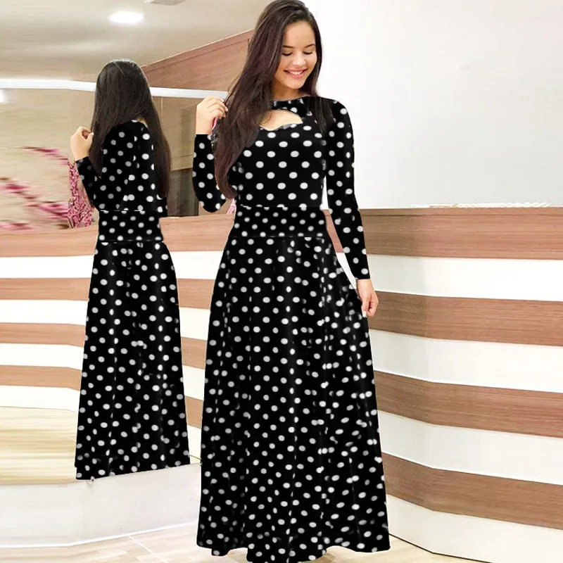 

Hot Selling Plus Size Women Autumn Dress 2021 Patchwork Vintage Floral Vestidos Femme Casual O-neck Long Sleeve Boho Party Dress