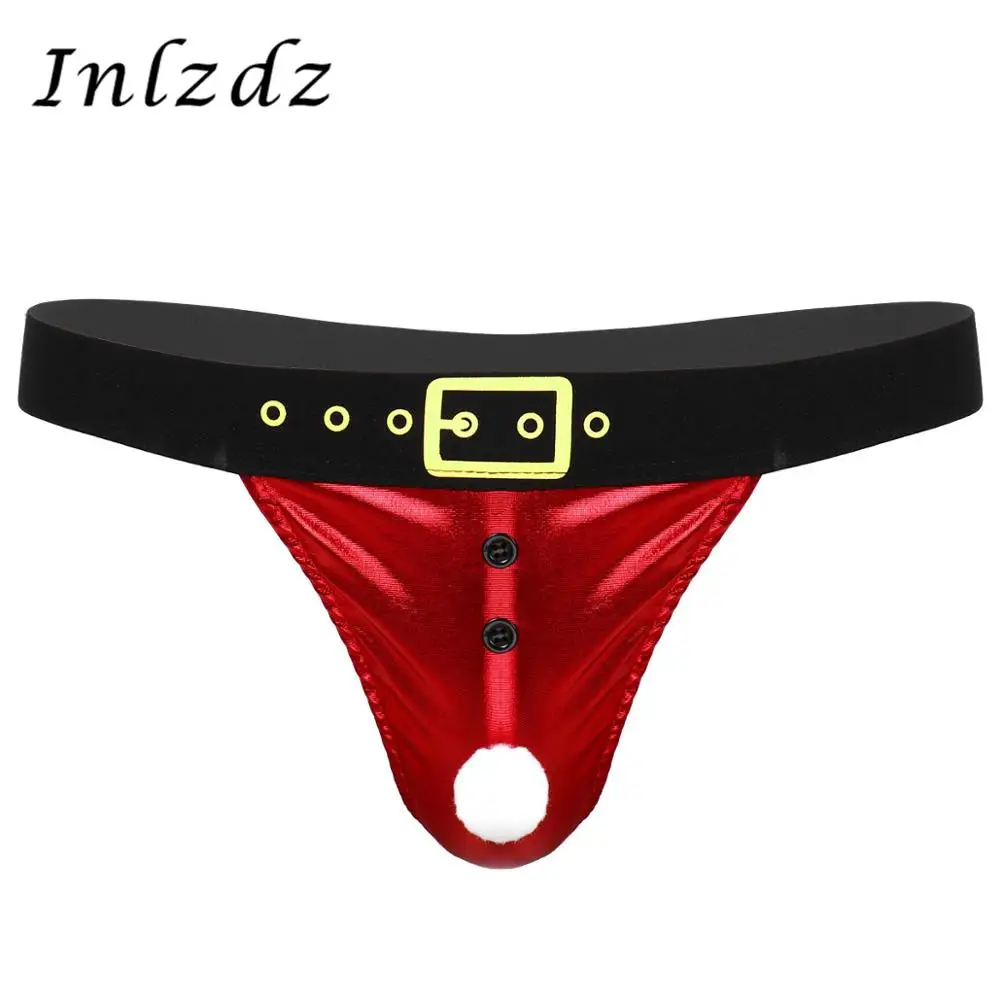 Мужское нижнее белье рождественское новый костюм Санта-Клауса с дырками