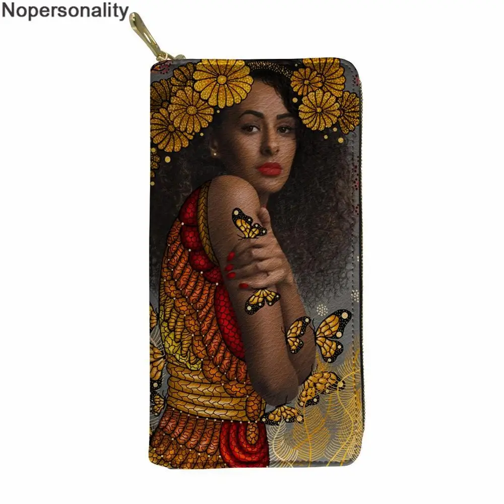 Nopersonality женский кошелек с художественным принтом африканские Девушки Длинные