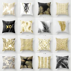 1 шт. Nordic золотой цветок Листья Чехлы полиэстер наволочки для дивана, кровати и машины, оффисная декоративная подушки Чехлы 45*45 см