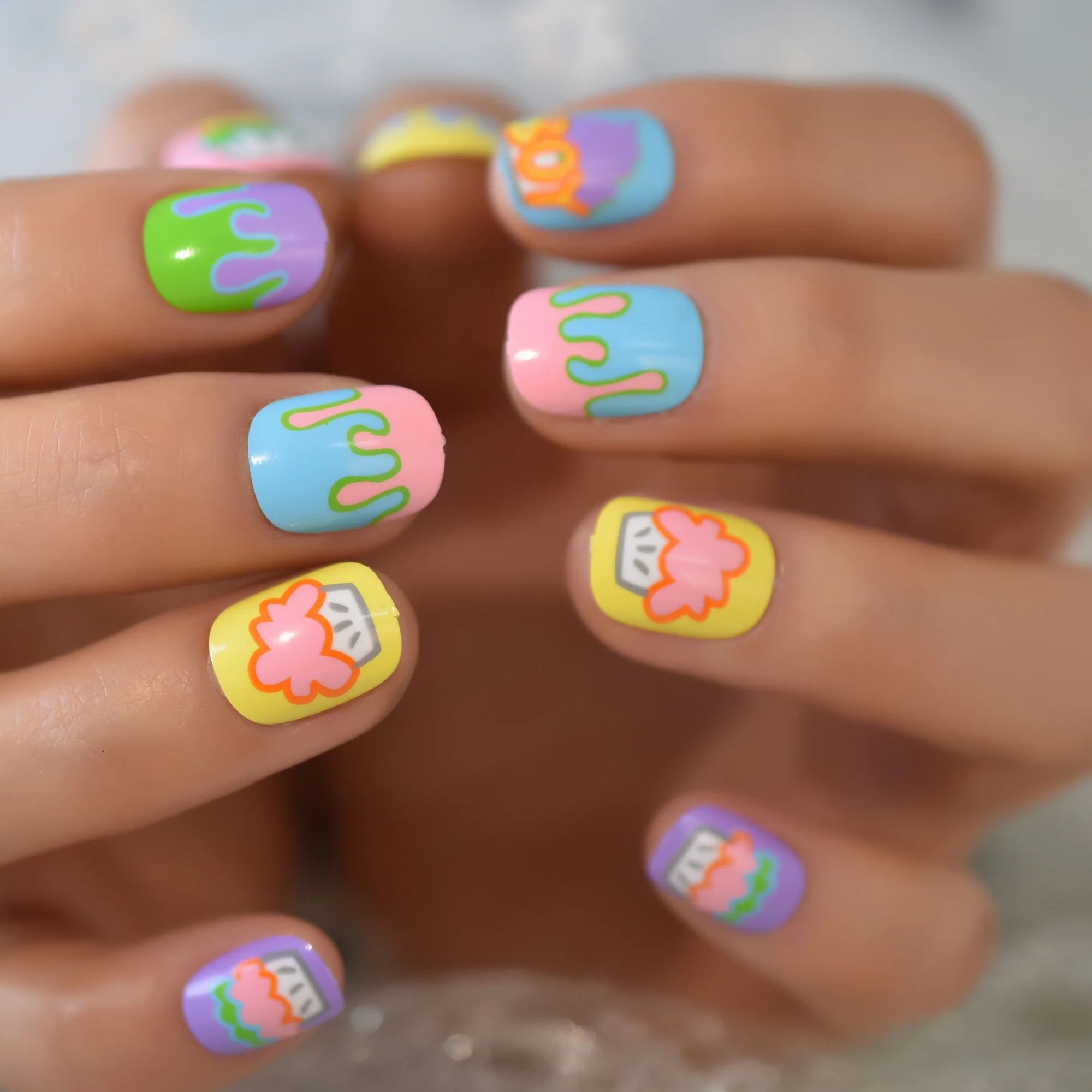 Накладной ноготь цветные ногти принадлежности для профессионалов короткий