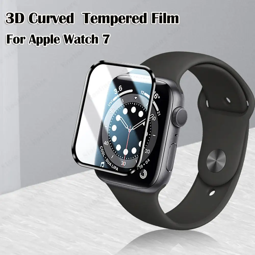 

3D изогнутая Защита экрана для Apple Watch 7 45 мм 41 мм, закаленная пленка с полным покрытием для iWatch 6/5/4/3/2/1 44 42 40 38 мм, водонепроницаемая