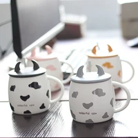 1pcs fresh creative design milk mug profusion cow cup spot ceramic lovely cartoon ceramic coffee set kawaii mug