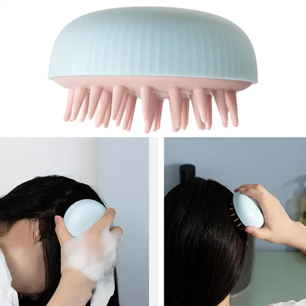 

Silicone shampoo scalp hair massager shampoo massage massager shower brush comb scalp massage brush comb bath tool care hai T3Z9