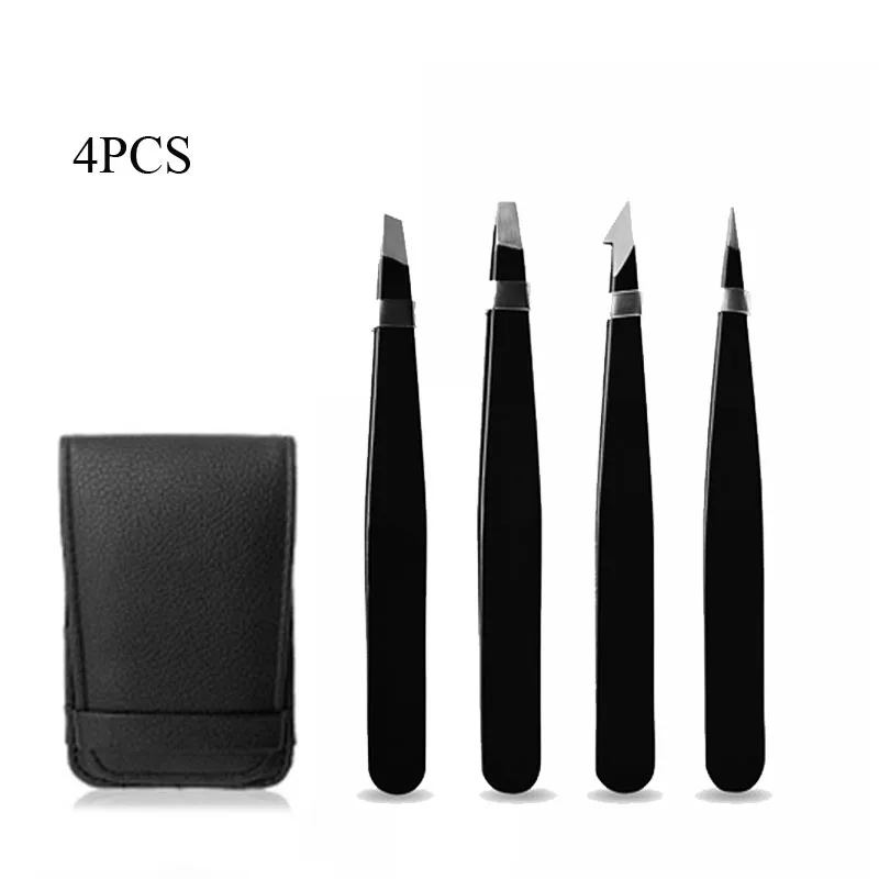 4 шт. профессиональные антистатические пинцеты для бровей из нержавеющей стали