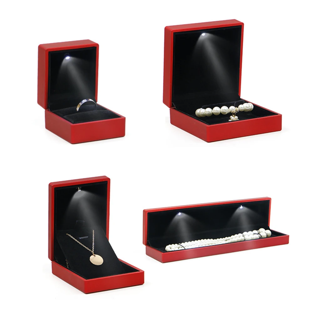 Шкатулка со светодиодной подсветкой для украшений изысканный держатель колец