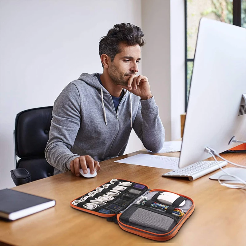 waterproof digital storage bag phone purses mobile power u disk data line handbags men women office travel business accessories free global shipping