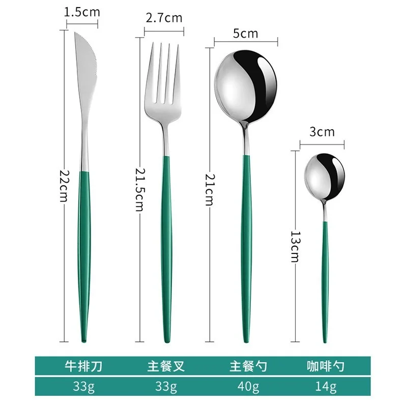 

Stainless Steel Cutlery, Cutlery Set Of Four Steak Cutlery 4pcs Knife Fork Spoon Dinnerware Set Eco Friendly Kitchen Accessories