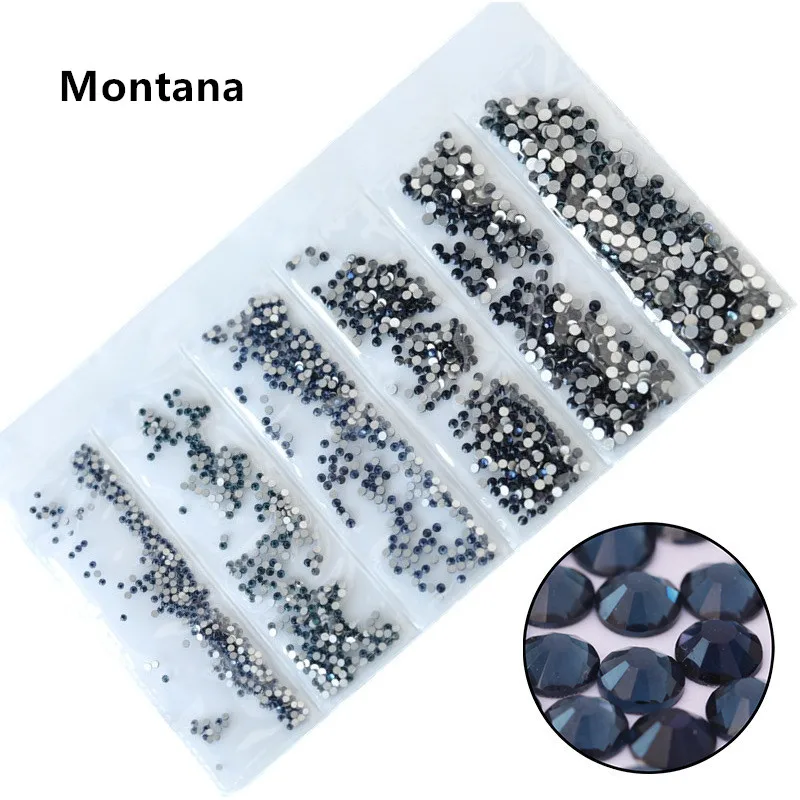 Montana SS3-SS10 разных размеров розовый/зеленый/синий/белый опал стеклянные стразы для ногтей блестящие стразы для дизайна ногтей - Цвет: Montana