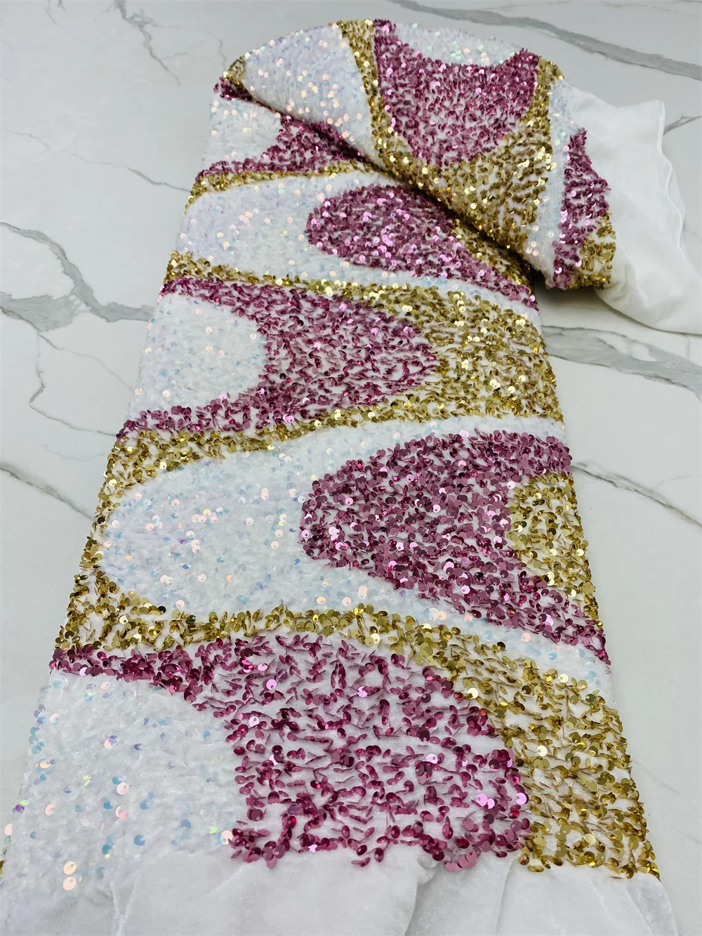 

Эластичная кружевная ткань с пайетками; Высокое качество; Африканский тюль с бисером; Вышивка; Кружево с жемчугом; Свадебное платье; LY103