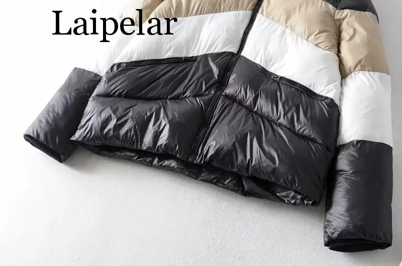 Laipelar модная многоблочная Лоскутная куртка женское теплое пальто с хлопковой