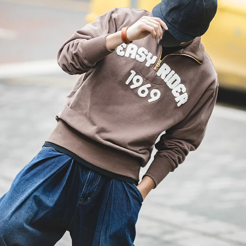 Мужской Повседневный пуловер в стиле ретро Maden мотоциклетный свитер с длинными