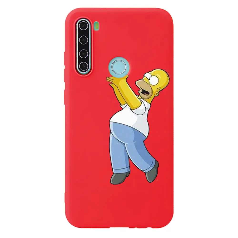 

Funny Interesting Simpson Creativity Red TPU Phone Case for Redmi Note 8 8T 9 S Pro Max Silicone Protective Cover