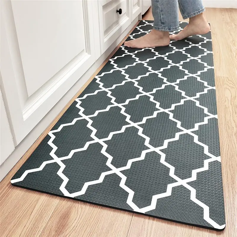 

Kitchen Bathroom Mat Carpets PVC Leather Floor Mats Large Floor Carpets Doormats Bedroom Tatami Waterproof Oilproof Kitchen Rugs