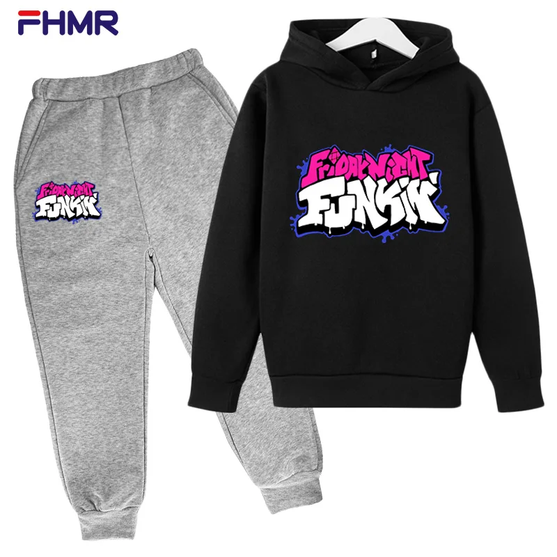 

Boys Clothing Set Children Fashion Girls Cartoon Friday Night Funk Print Kids Hoodie Long Sleeve Sweatshirt+Pant Sport Tracksuit