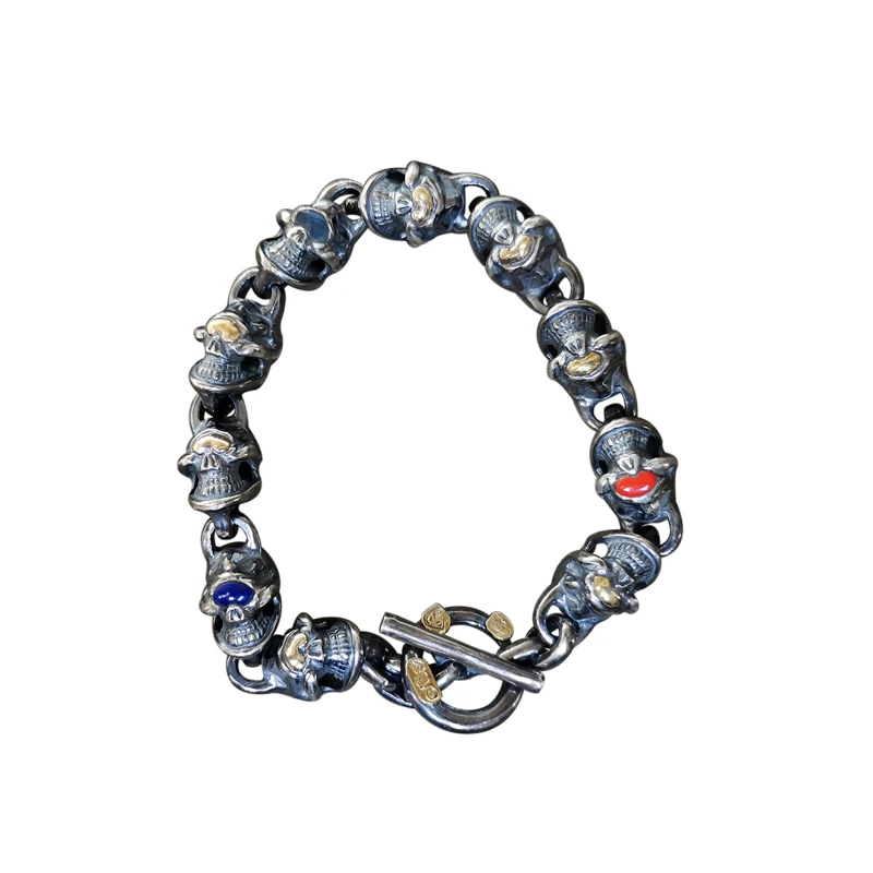 Gao Shanlong мотоциклетный браслет с черепом Классные модные золотые глаза