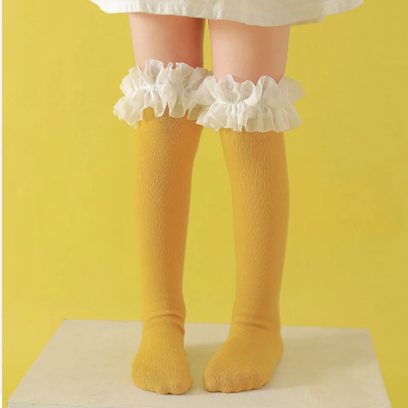 Детские носки пачки с лотосом для принцесс гольфы девочек кружевные Хлопковые