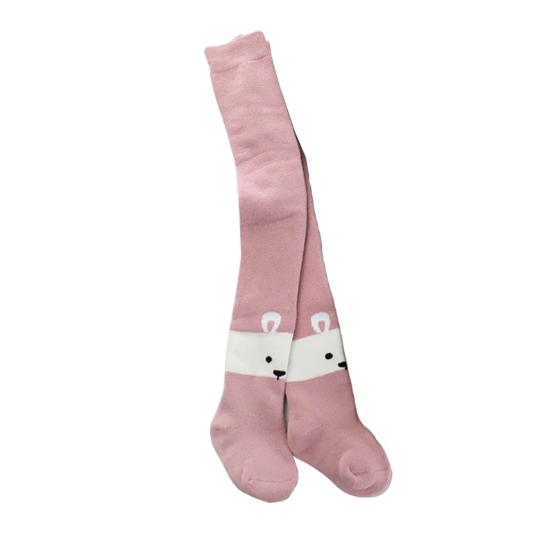 Pink bunny Для детей ясельного возраста, хлопковые Чулочные изделия, детские носки для мальчиков и девочек Детские Детское хлопковое вечернее платье в горошек, 15F Колготки Новорожденные младенческой тепловой махровые толстые теплые носки с веселым рисунком лосины "Лиса" - Цвет: Pink bunny