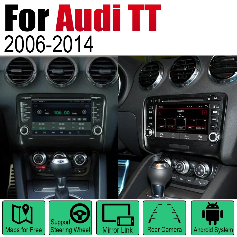 2 Din Автомобильный мультимедийный плеер Android радио для Audi TT 8J 2006 ~ 2014 MMI DVD GPS