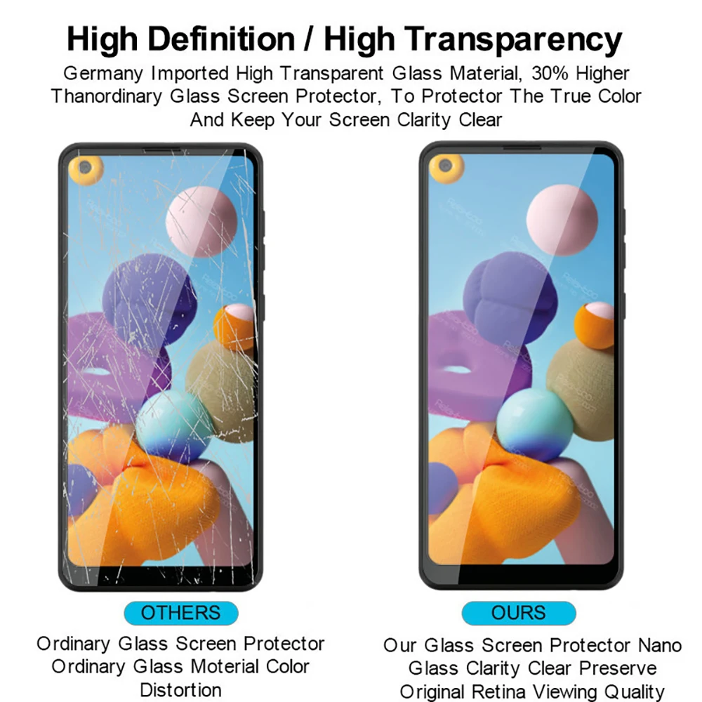 Защитное стекло для Samsung Galaxy A21 A21s A11 A01 Защитная пленка экрана A 2 1 0 S закаленное 9h |