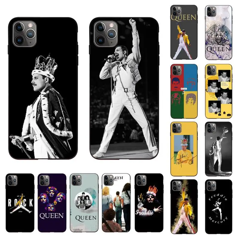 

MaiYaCa Freddie Mercury Queen Phone Case for iPhone 11 12 13 mini pro XS MAX 8 7 6 6S Plus X 5S SE 2020 XR cover