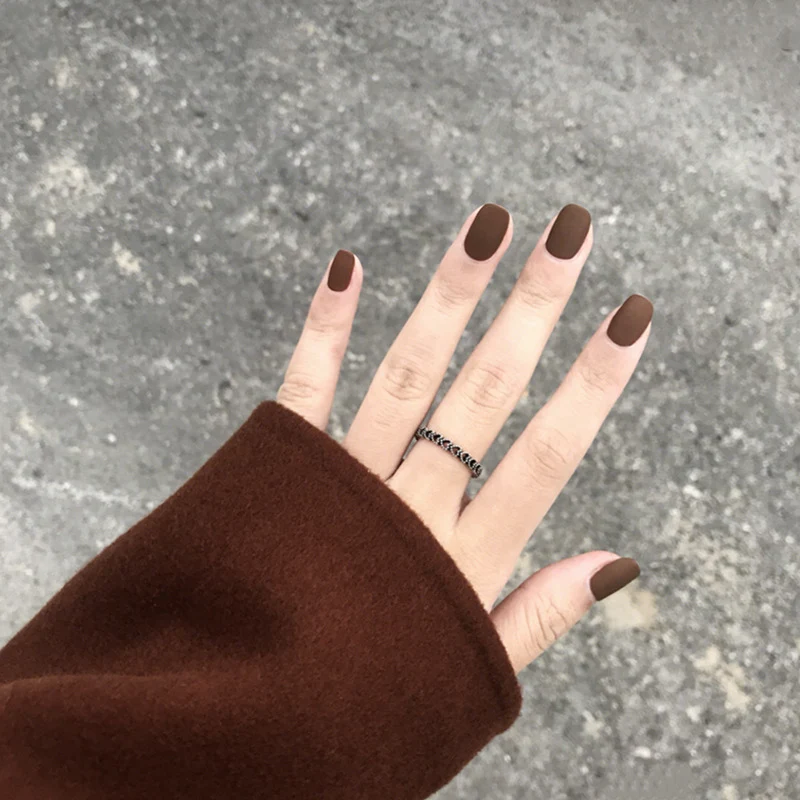 

24pcs Detachable Wearable Matte False Nails Full Cover Short Style Candy Color Fake Nail NIN668