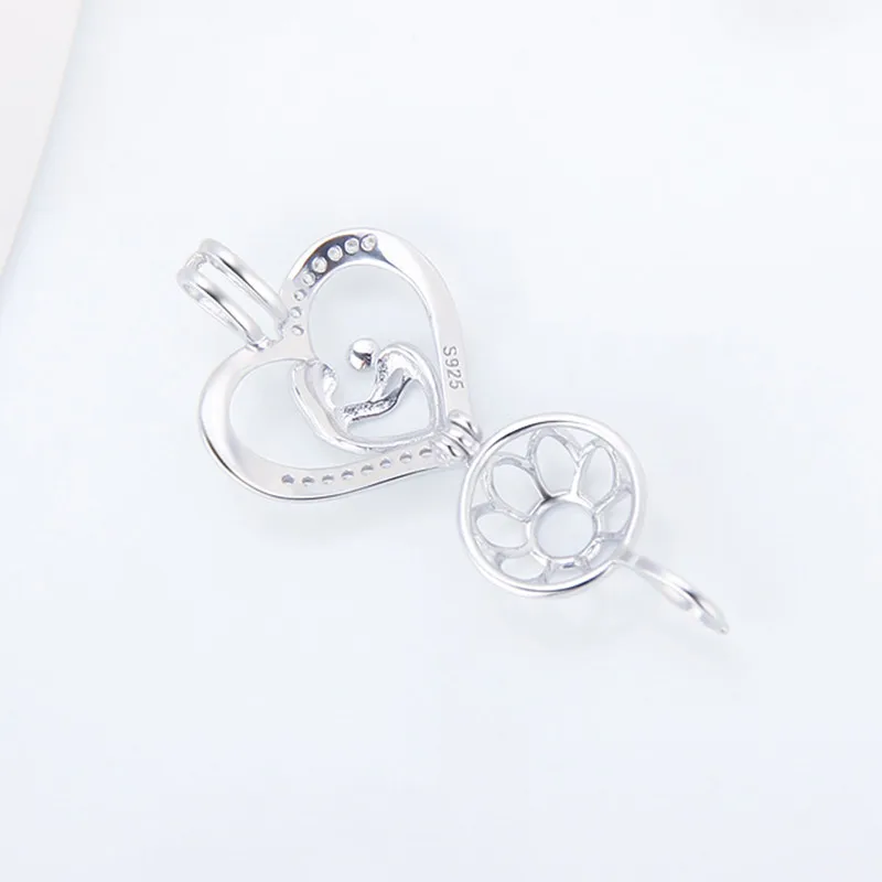 Женский медальон в форме сердца CLUCI Серебряное ожерелье 925 пробы с жемчугом