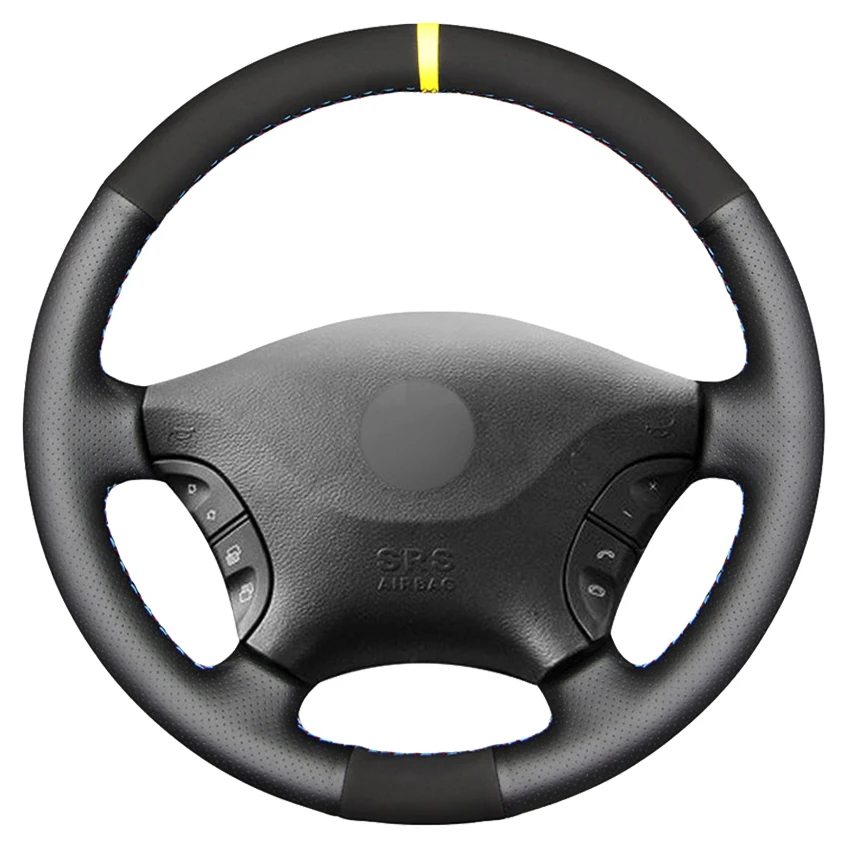 

Black Genuine Leather Suede Car Steering Wheel Cover For Mercedes Benz W639 Viano Vito 2006-2015 Volkswagen Crafter 2006-2016