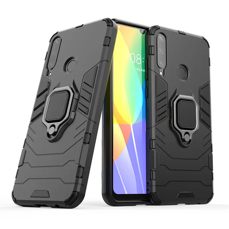 

Ring Holder Case For Huawei Y6P Case Cover Shockproof Armor Housings Protective Back Phone Bumper For Huawei Y6P Funda Etui